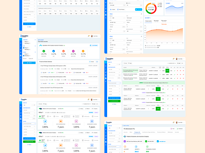 Annuities Compare Web App analysis annuity b2b clean ui compare concept dashboard dashboard ui data compare data visulization dataviz dropdown filter insurance saas statistics table table ui web app