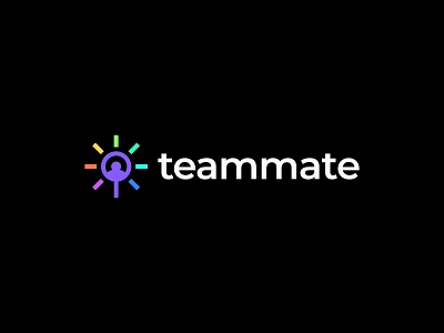 Teammate Logo Design brand branding colleague colorful design friendly hire icon job logo logodesign loupe magnifying minimal people recruitment search shine smart logo teammate