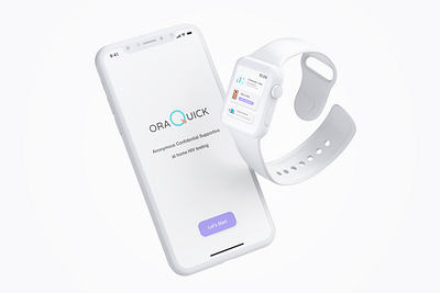 Oraquick app branding design logo minimal mockup ui