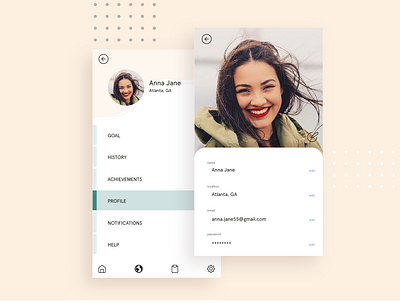 Profile Concept account app app design branding daily 100 challenge dailyui design illustration illustrator minimal mobile mobile design mobile ui profile settings ui ux