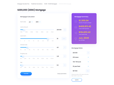 Mortgage Calculator clean concept design ui design