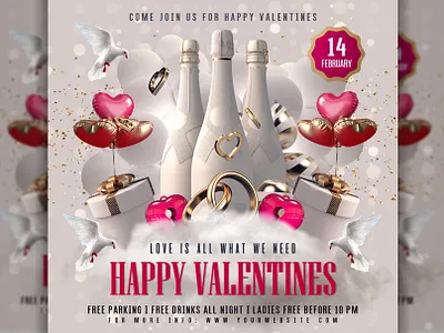 Valentine Flyer Template celebration flyer poster template valentine valentine flyer valentines valentines day valentines flyer