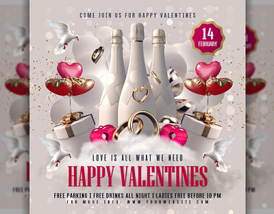 Valentine Flyer Template celebration flyer poster template valentine valentine flyer valentines valentines day valentines flyer