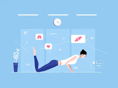 运动健身 ux 插图 设计