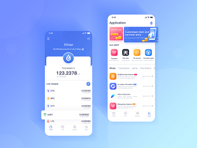 Multi link Wallet app ui