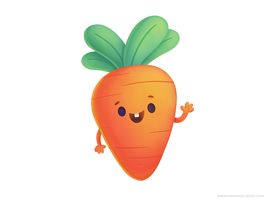 Carrots carrot cartoon character children cute illustration kidlitart kids mexico procreate veggies zanahoria