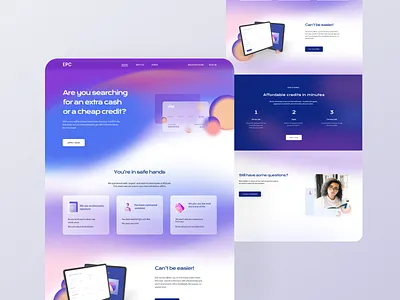 Applying for a credit Landing page. credit digital product figma finance glassmorphism landing page ui ux web website design
