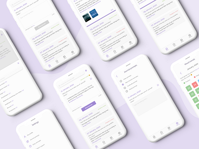 Journaling app 2020 android app design branding dailyui design figma interface journaling minimal redesign typography ui uxdesign