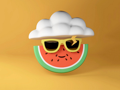 Water Melon 3d c4d cinema 4d icon illustration water melon watermelon