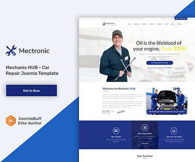 Mechanic HUB - Car Repair Joomla Template business creative design ecommerce envatomarket joomla joomla template joomlabuff mechanic web webdesign