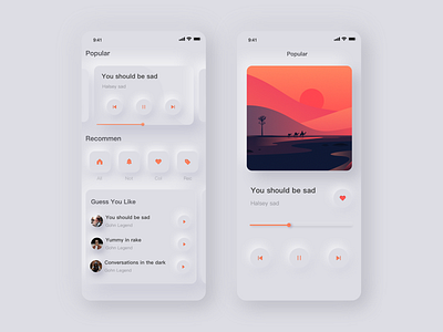 music soft ui app sketch ui