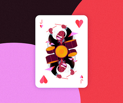 Jazz player cards - Jack of hearts 2d affinitydesigner art design flat illustration minimal pastels vector