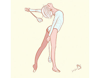 gymnastics illustration ipadpro photocopy sketch