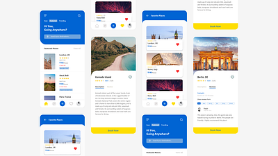 Travel App - Exploration app illustrator interface ios ui ui design uidesign uiuxdesign user interface uxdesign