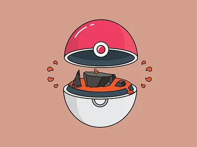 pokeball 3 adobe illustrator character concept characterdesign charmander design fire flat illustration illustrator lineart logo orange pokeball pokemon pokemon go vector
