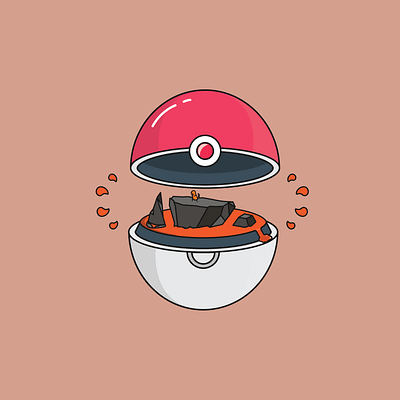 pokeball 3 adobe illustrator character concept characterdesign charmander design fire flat illustration illustrator lineart logo orange pokeball pokemon pokemon go vector