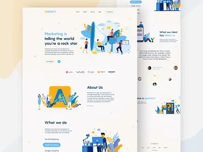 Marketing Agency Website 2020 trend agency branding business colorful corporate creative digital digital marketing illustration landing page landingpage marketing minimal ui website