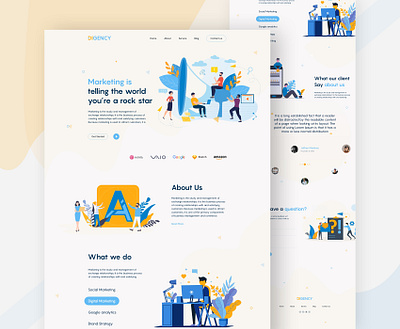 Marketing Agency Website 2020 trend agency branding business colorful corporate creative digital digital marketing illustration landing page landingpage marketing minimal ui website