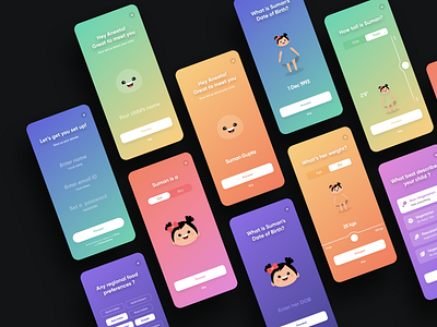 Gradient-y Onboarding app design diet food app ios kids kids app mobile app moms nutrition onboarding parenting parents