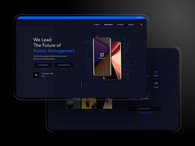 Landing page I 003 app branding carousel dark design home landing page mobile nav tech typography ui ux