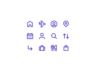 Icons for an airline app I’m working on ✈️ app branding clean icon set icons minimal minimalism mobile ui ux