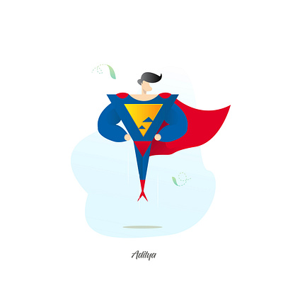 Flat Art Character Of "the Hero" animation branding design flat illustration illustrator logo minimal type vector