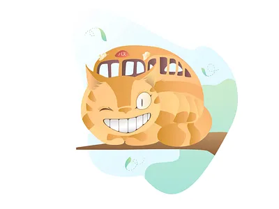 Flat Art Character "The Catbus" illustration animation branding design flat illustration illustrator logo minimal vector