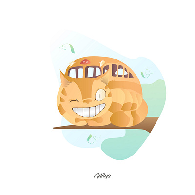 Flat Art Character "The Catbus" illustration animation branding design flat illustration illustrator logo minimal vector