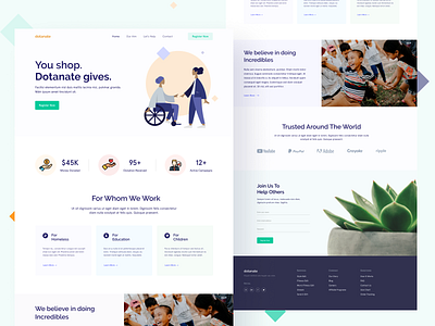 Dotanate Charity Landing page charity children design education form landing page ui website website design