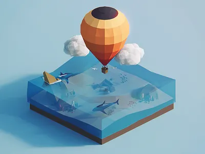 Low Poly Worlds: Sunken Treasure 3d blender3d color darkfejzr environment game illustration lowpoly polygon polyperfect sea treasure unity3d