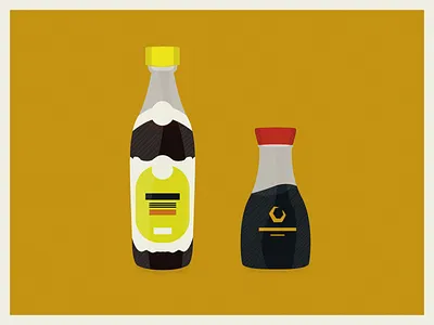 Xiaolongbao bottle comic design dim sum dumping food illustration print sauce soy sauce vinegar