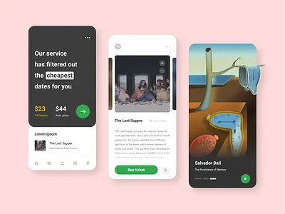 Museum ticket search service 🖼️ app app design application art dali design figma illustration museum pictures ui ux