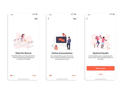On-boarding Screens for a Doctor Booking App dailyui doctor app figma figmaafrica flatdesign ios onboarding screen onboarding ui uidesign