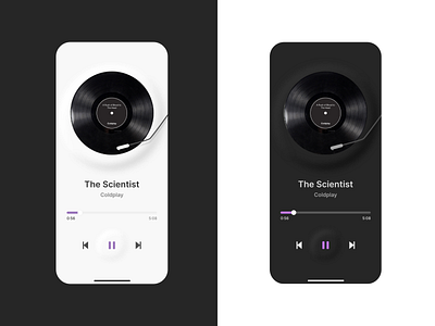 A Rush of Blood to the Head app app design minimal music player neumorphic neumorphism player skeuomorphic skeuomorphism ui design ui ux