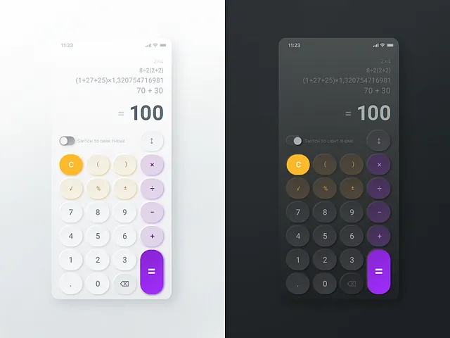 Calculator UI designs, themes, templates and downloadable graphic ...