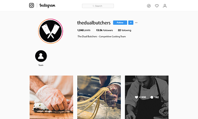 The Dual Butchers Mock Instagram Page advert advertising branding