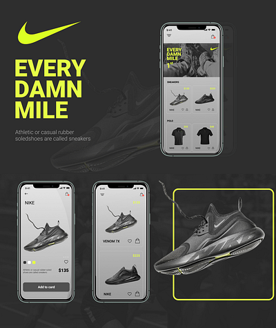 NIKE APP DESIGN app black cool design graphic design mobile ui mobile ux nike sport ui ux uidesign