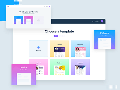CV maker - Web app android app app colorful dashboad design trend 2020 dribbble best shot e commerce flat design gradient ios app mobile app saas software software design ui ux web app web application web design webapplication