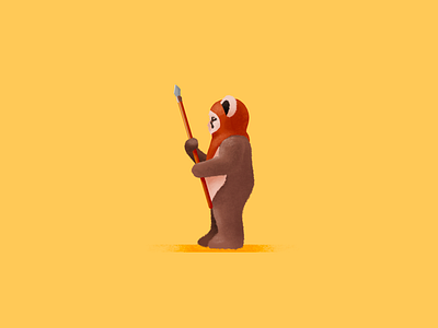 Ewok character digital ewok farnart illustration procreate star wars starwars