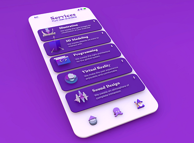 Multi service App 3D 3d app application concept design icon icon design icon set iconography icons illustration interface ui user experience user interface ux violet