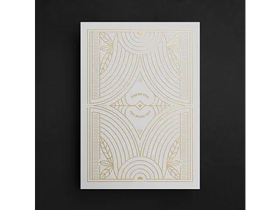 Thank You For Being You card design details gold gold foil illustration lines linework monoline