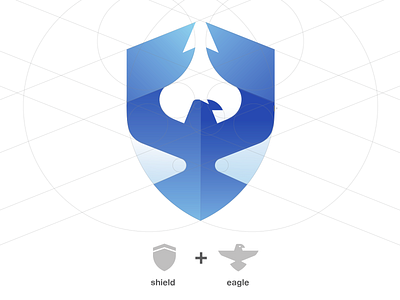 Logo play: Shield & Eagle fusion animal logo bird logo blue eagle branding eagle eagle logo eagle shield fusion golden ratio illustration illustrator logo logo grid protective animal shield shield logo vector