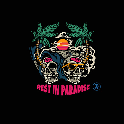 rest in paradise apparel design branding californiaclothing clothing clothingapparel clothingbrand design illustration mushroom streetwear