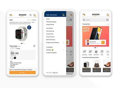 Amazon Redesign amazon illustration ios logo redesign typography ui ux