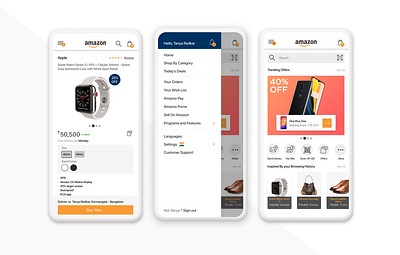 Amazon Redesign amazon illustration ios logo redesign typography ui ux