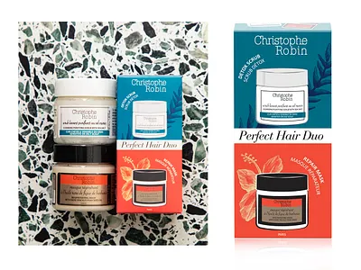 Chistophe ROBIN travel pack art direction artwork cosmetic packaging cosmetics illustration illustrator packaging packaging mockup photoshop