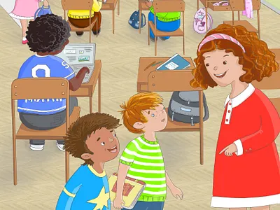 School 2d app character childrens book childrens book illustration childrens illustration flat illustration natimade school