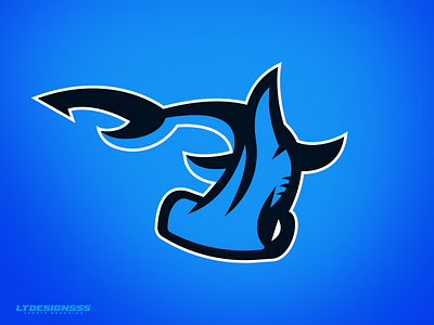 Hammerhead ( closeup) bold brand branding fin football gamers gaming hammerhead hammerhead shark icon identity league logo mark mascot ocean shark sharks sports water