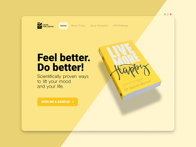 Daily UI #003 book website colour dailyui dailyui 003 dailyuichallenge livemorehappy ui daily webdesign website website concept website design yellow