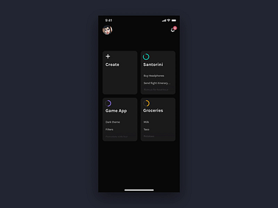 To-do List App Concept adobe adobe xd adobexd animation app apple challenge concept dark dark app dark mode iphone iphonex todo todo app todo list todolist ui